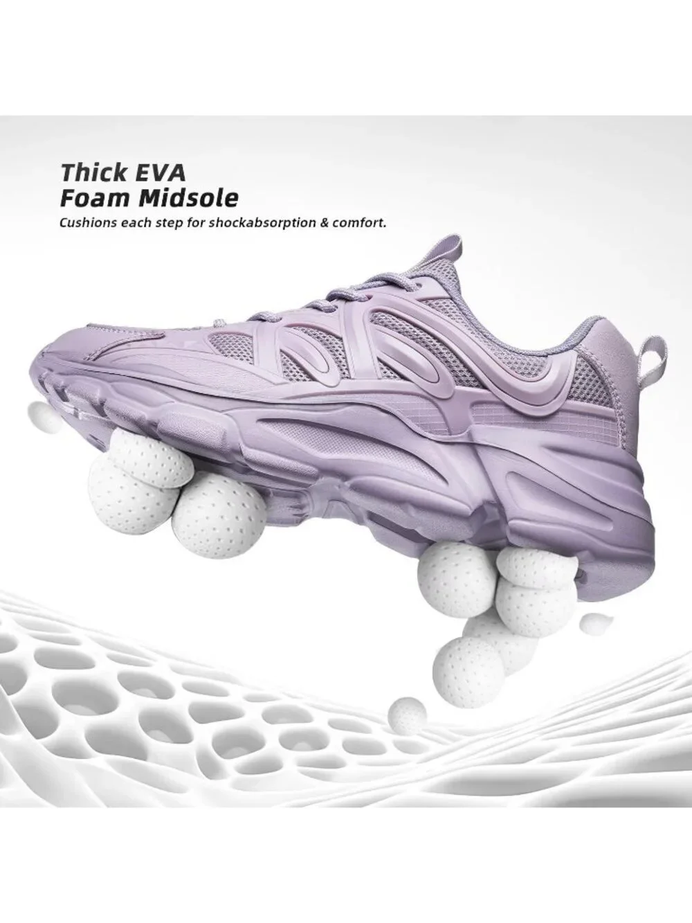 Women's Purple Ladies Walking Comfor Breathable Soft Sole Tennis Sneaker Shoes